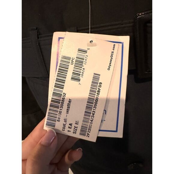 DLA Garrison Collection Unisex Size 8S Black Military Trench Coat Navy‎ Blue NWT - Picture 3 of 5